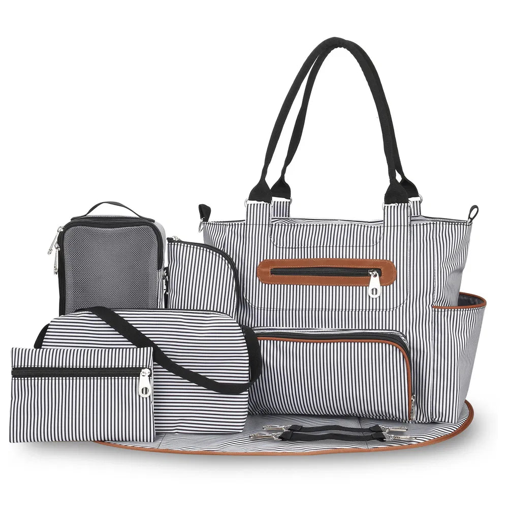 8Pcs Baby Nappy Diaper Bags Set For Mom & Dad
