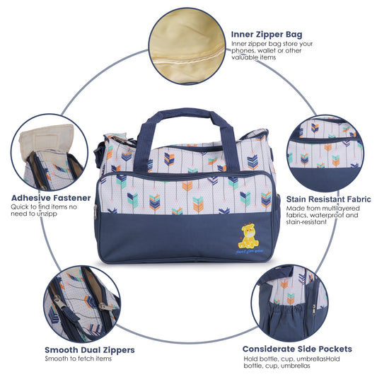 5Pcs Baby Nappy Diaper Bags Set