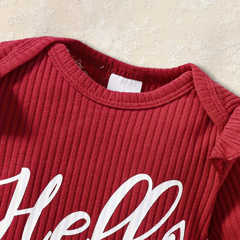 Newborn Baby Girl 'Hello I'm New Here' Romper Set