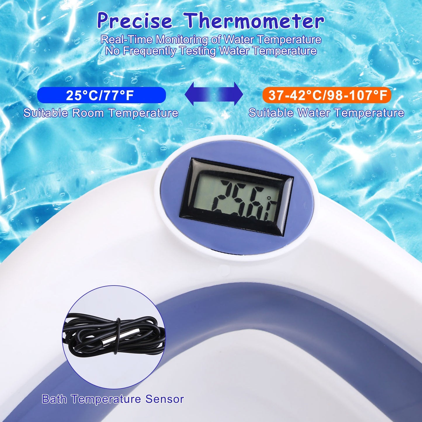 1Pc Baby Bath Tub With Thermometer