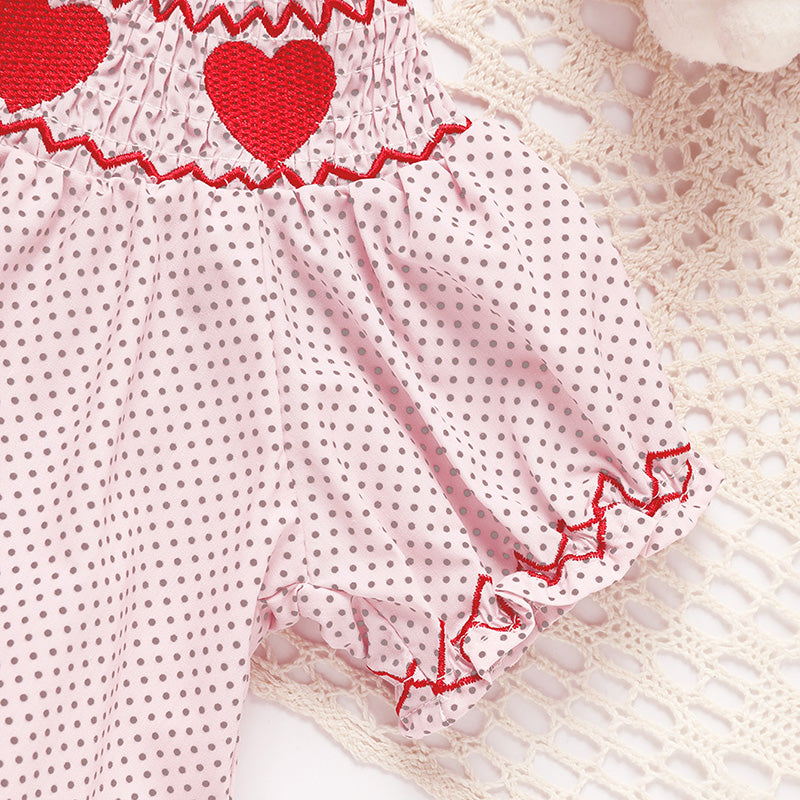Newborn Baby Girls' Valentine's Day Smocked Romper