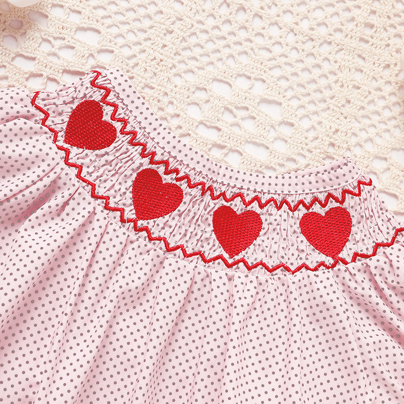 Newborn Baby Girls' Valentine's Day Smocked Romper