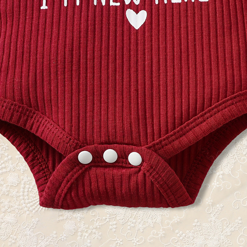 Newborn Baby Girl 'Hello I'm New Here' Romper Set