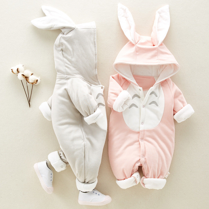 Thickened Chinchilla Hooded Cotton Baby
