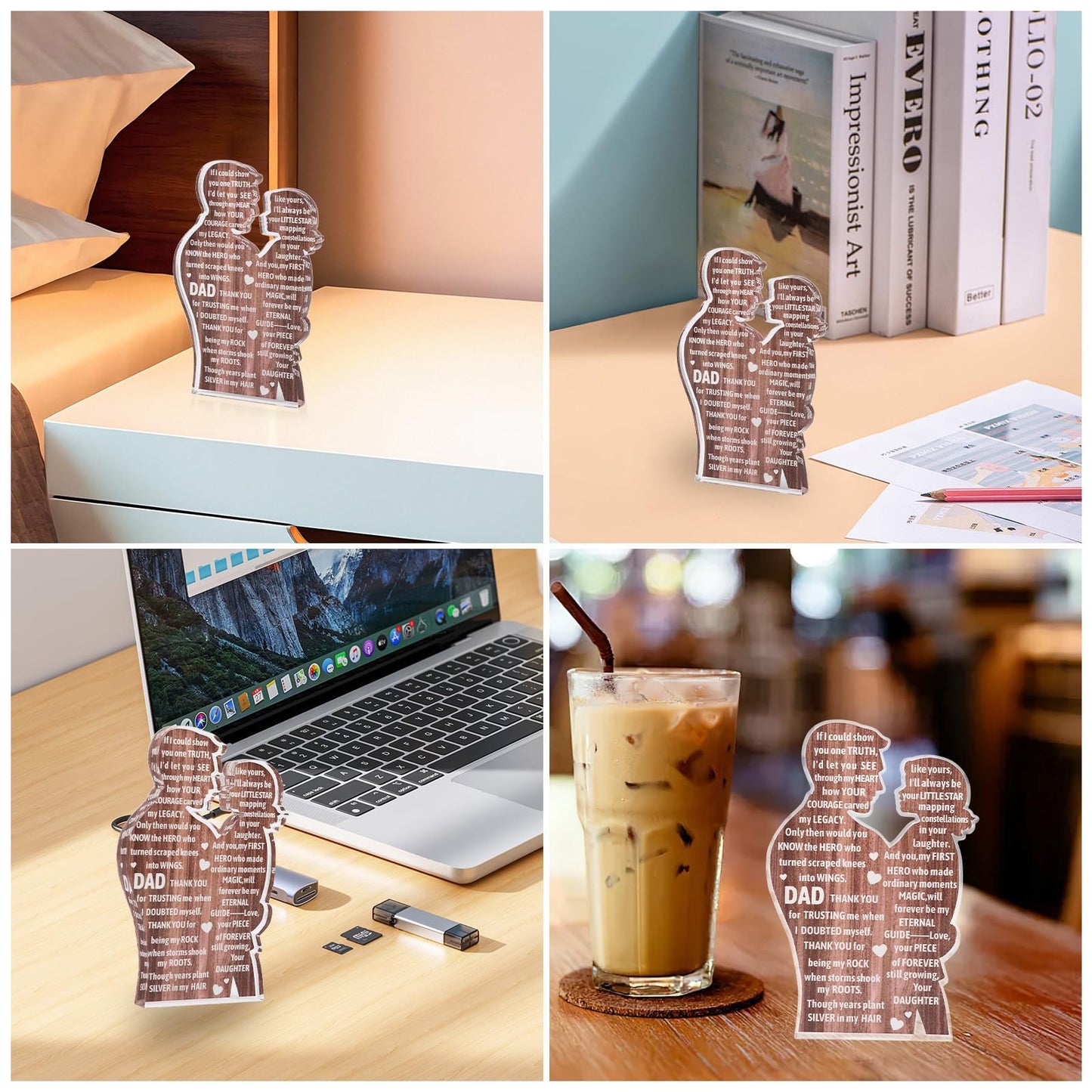 Daughter To Dad Heartfelt Acrylic Plaque