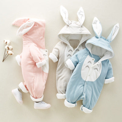 Thickened Chinchilla Hooded Cotton Baby