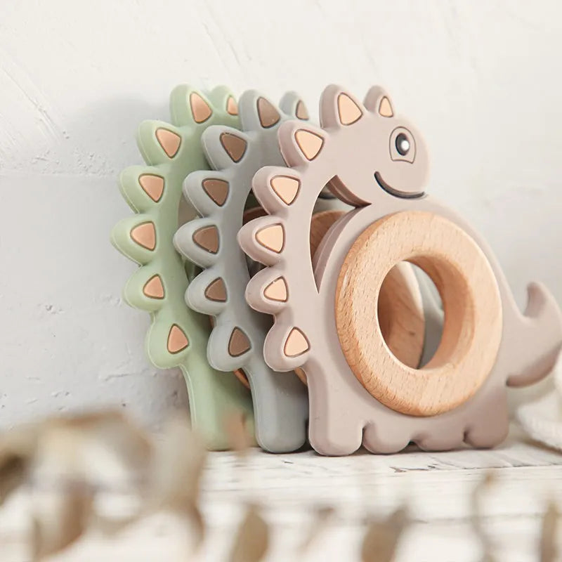 BPA Free Dinosaur Shape Teething Ring Toy