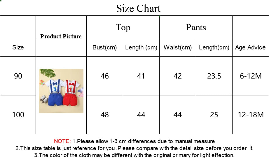 Baby Boys Birthday Outfits Sets Balloon Letter "1"