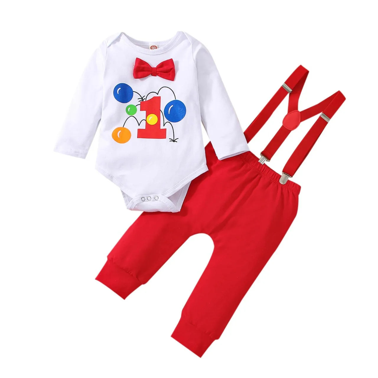Baby Boys Birthday Outfits Sets Balloon Letter "1"