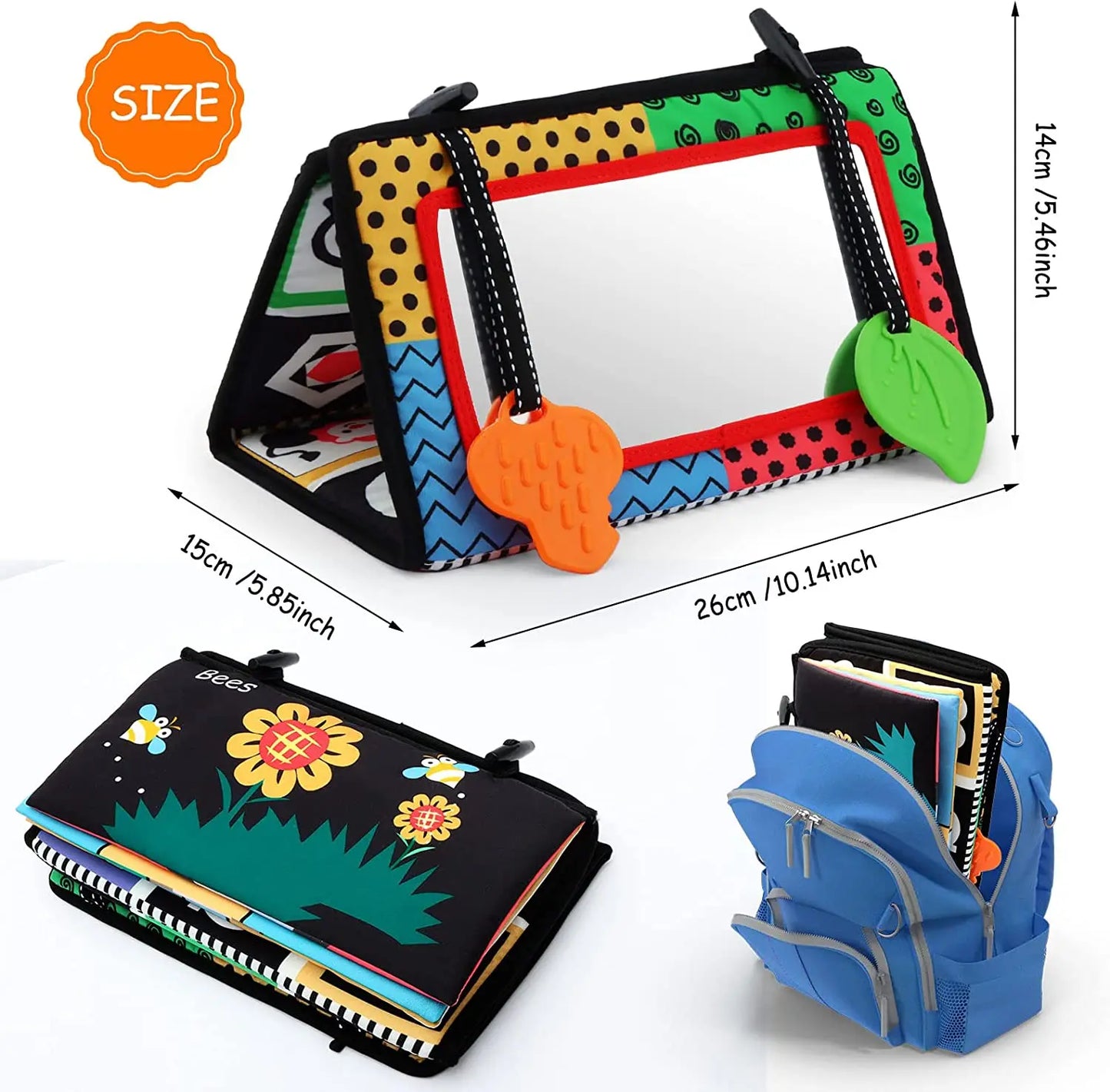 Black And White Baby Floor Mirror Tummy Time