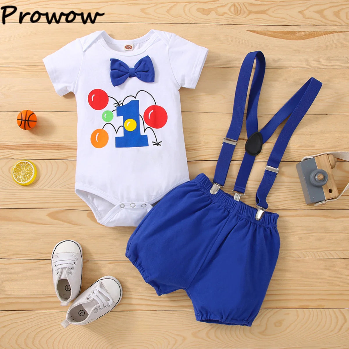 Baby Boys Birthday Outfits Sets Balloon Letter "1"