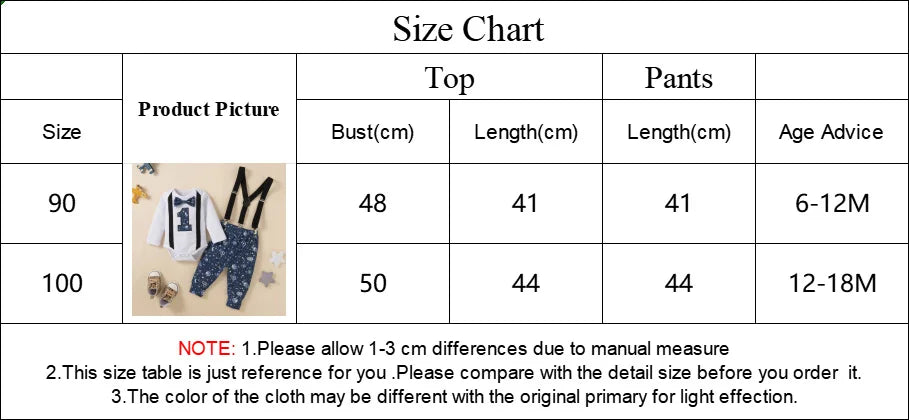 Baby Boys Birthday Outfits Sets Balloon Letter "1"