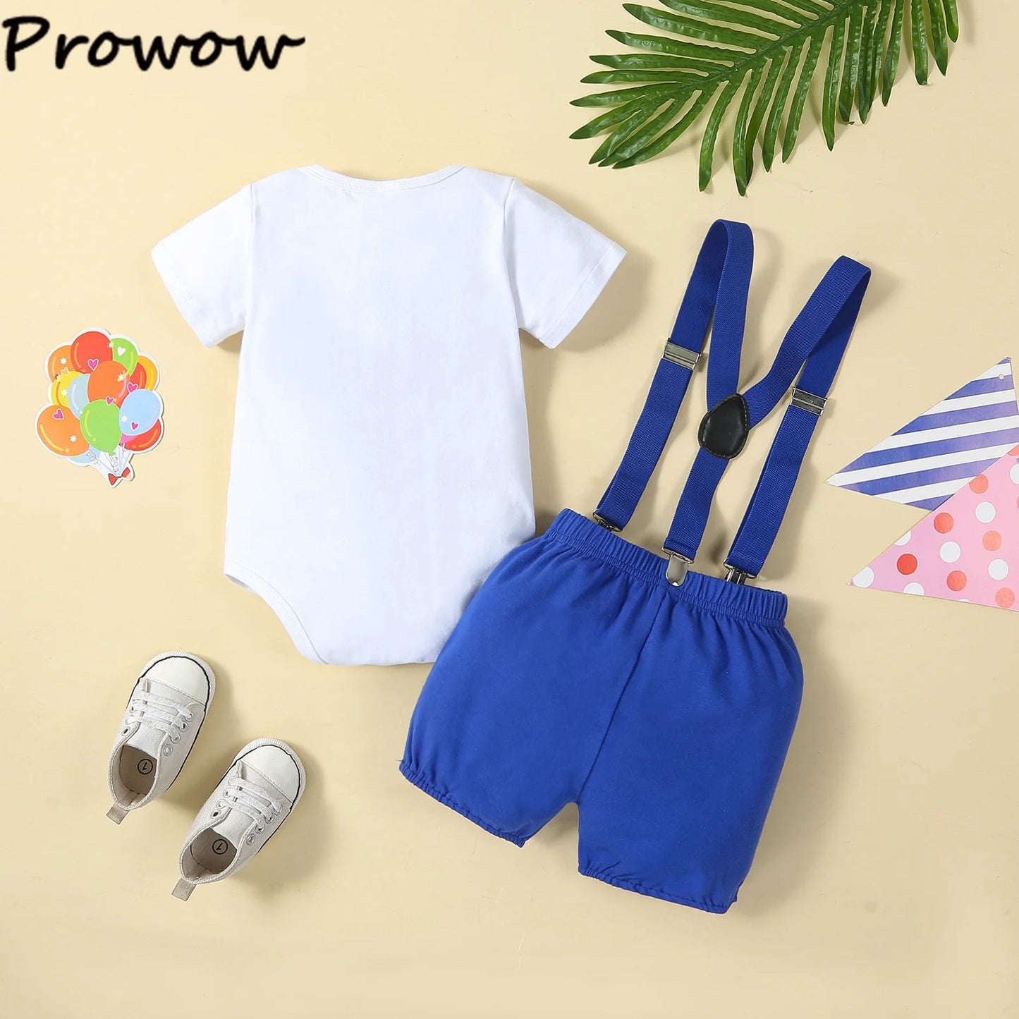 Baby Boys Birthday Outfits Sets Balloon Letter "1"