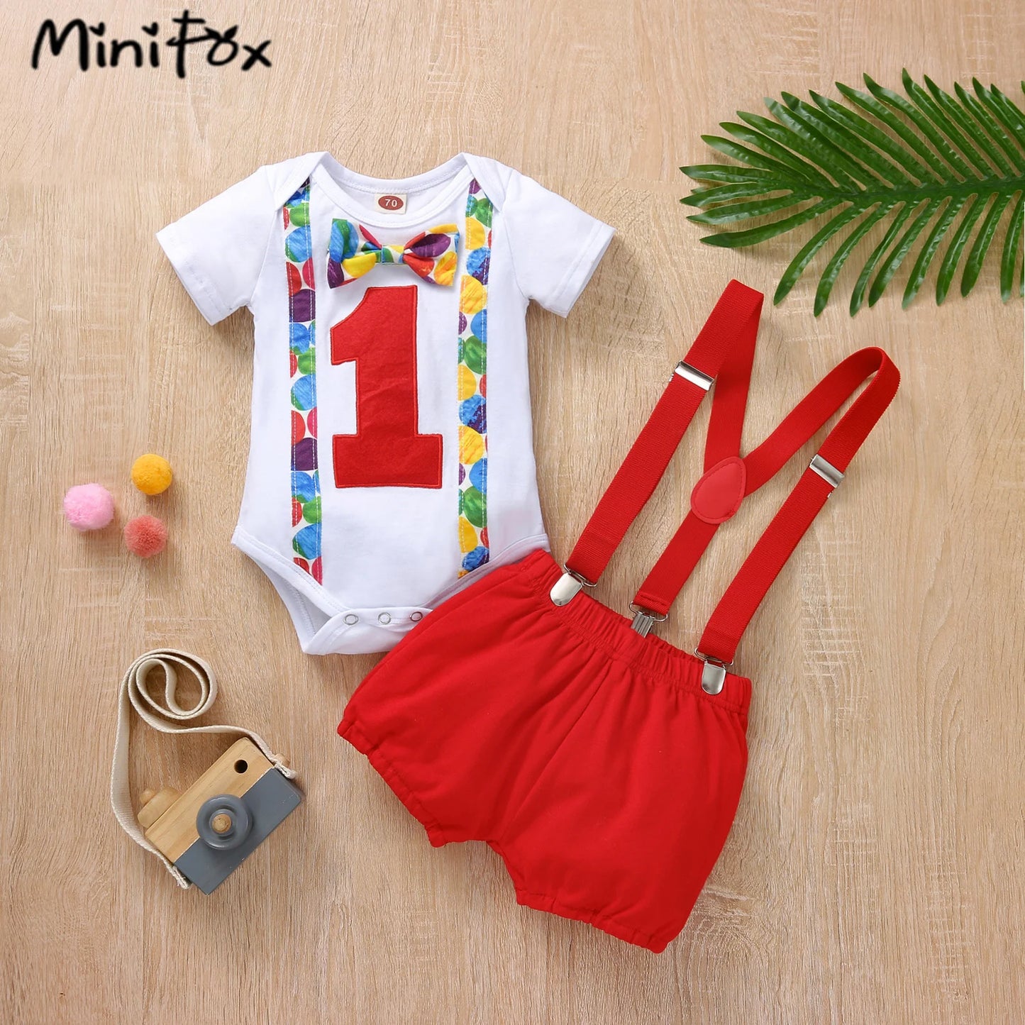 Baby Boys Birthday Outfits Sets Balloon Letter "1"