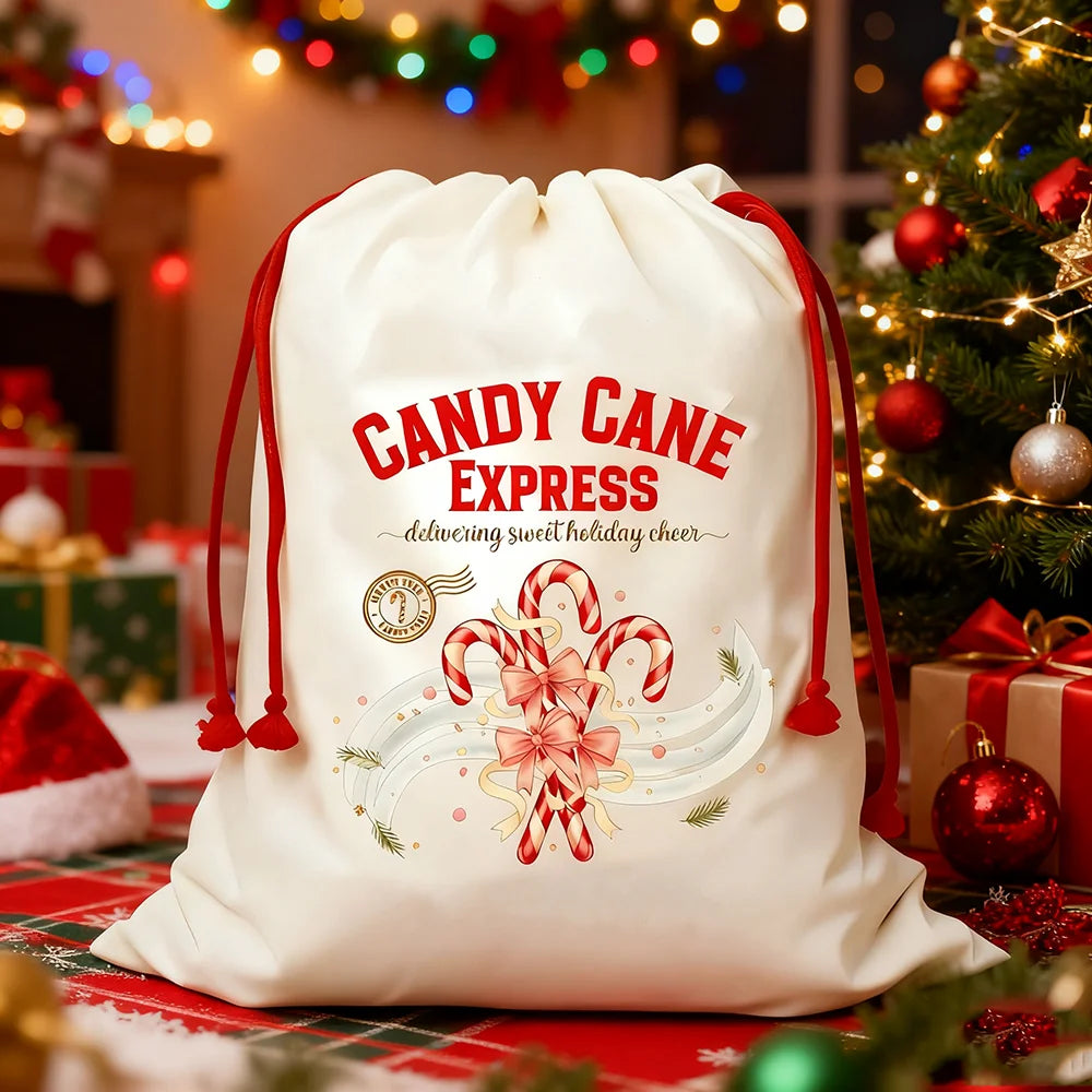 Stocking Coquette Candy Cane Santa Sack