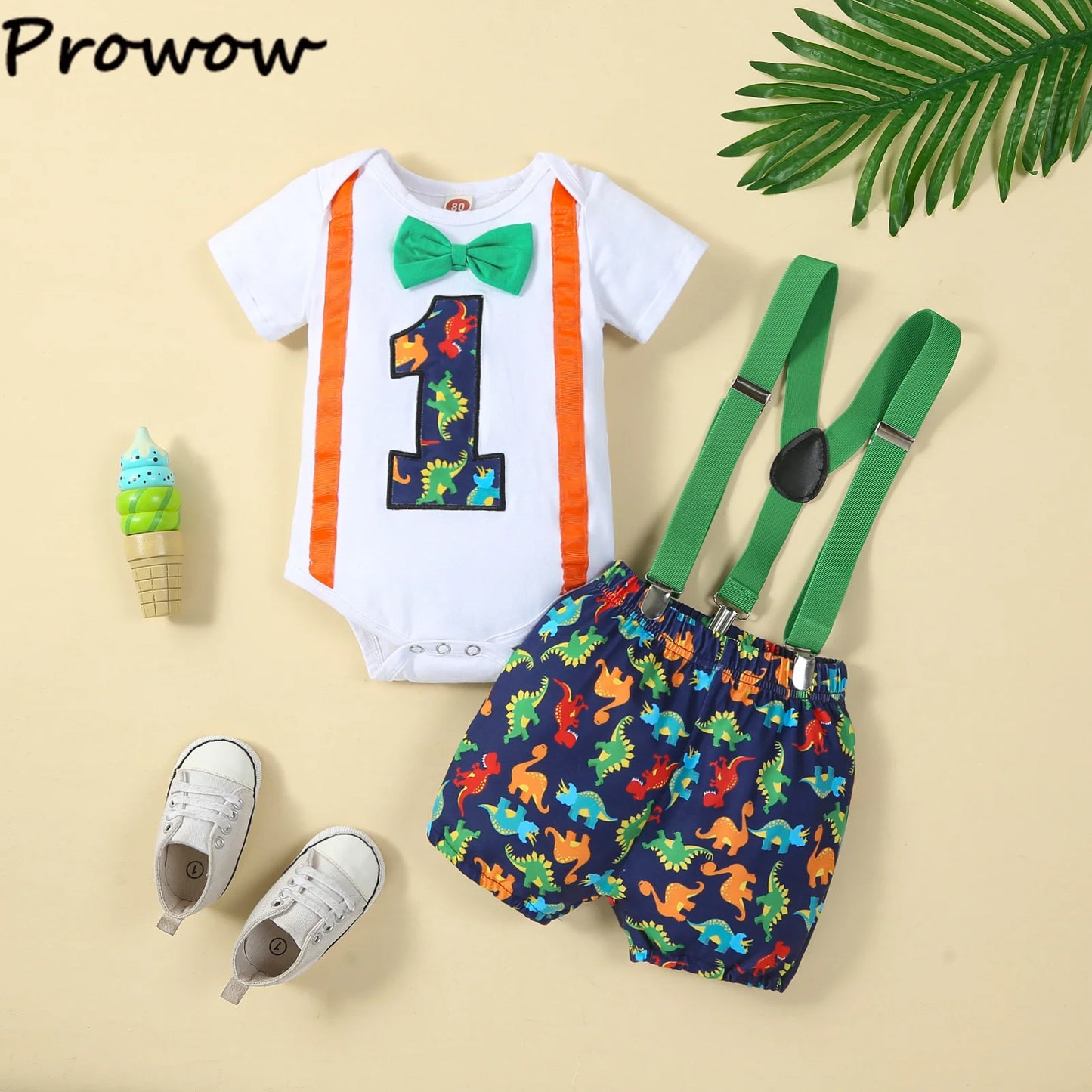 Baby Boys Birthday Outfits Sets Balloon Letter "1"