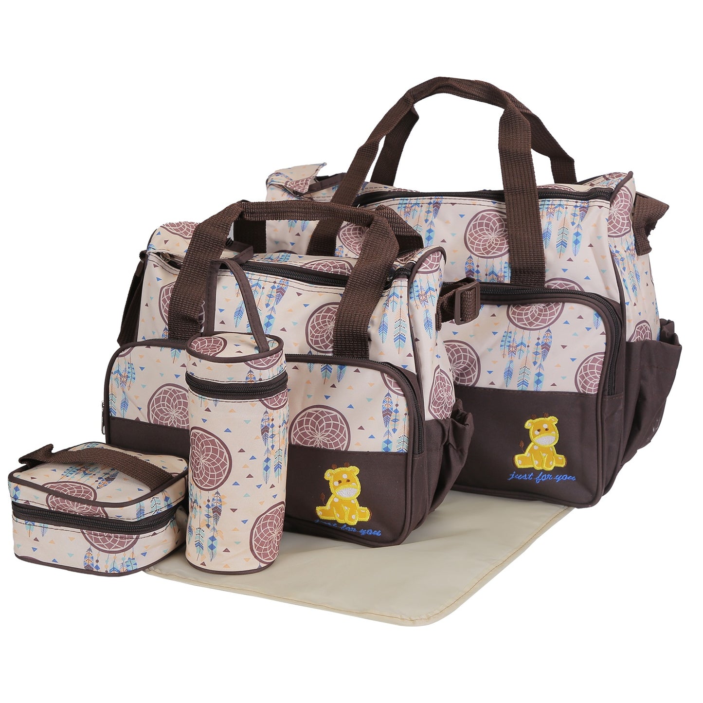 5Pcs Baby Nappy Diaper Bags Set