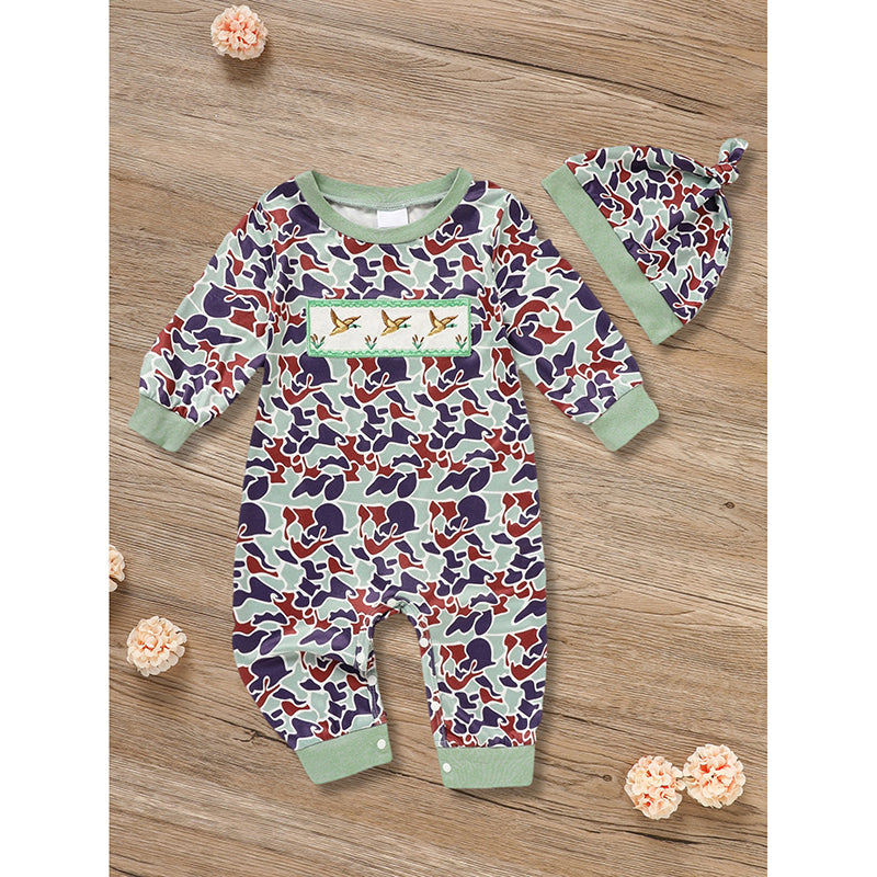 Newborn Baby Boy Outfits Long Sleeve Animal Print Romper