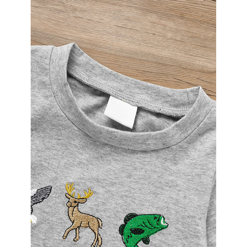 Newborn Baby Boy Outfits Long Sleeve Animal Print Romper