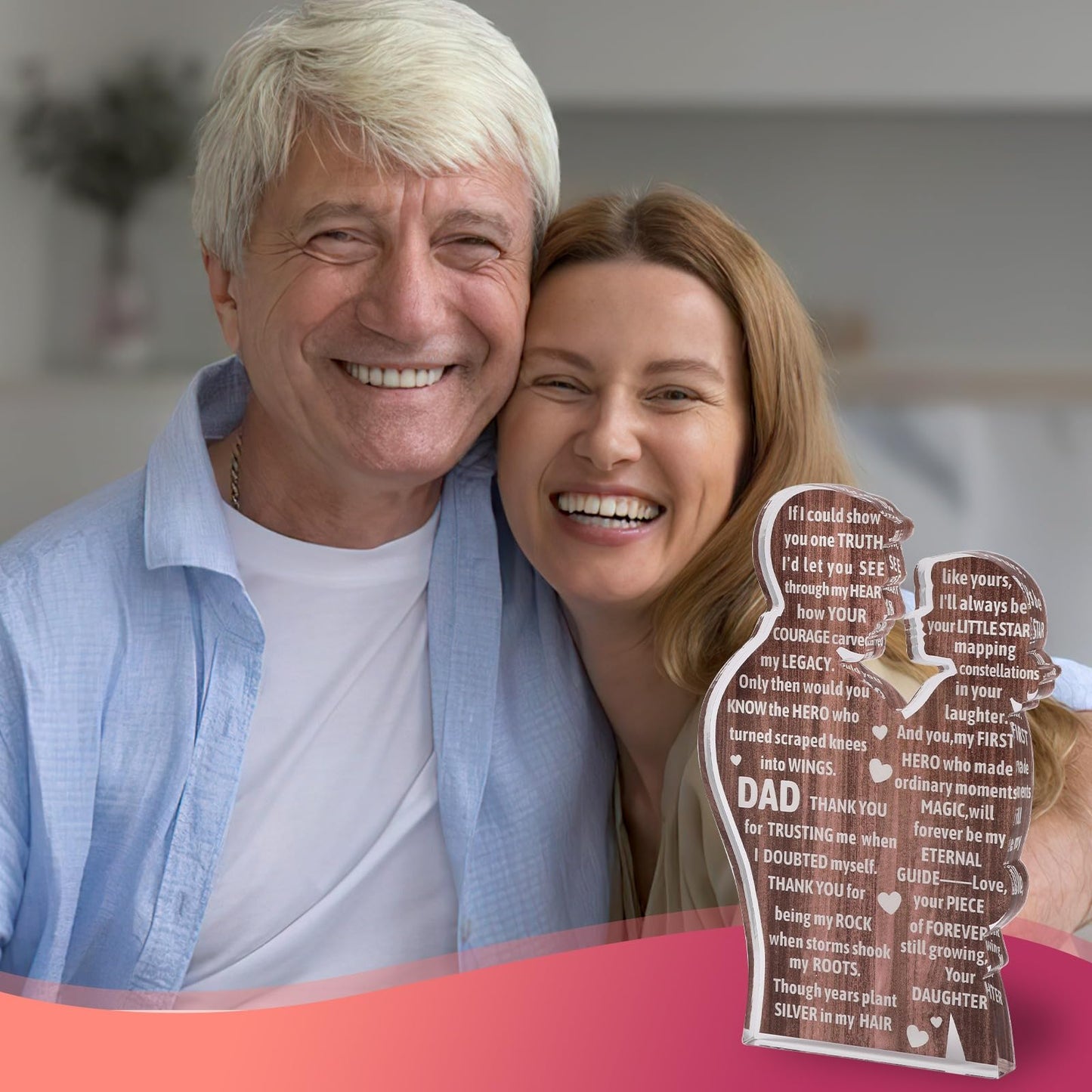 Daughter To Dad Heartfelt Acrylic Plaque