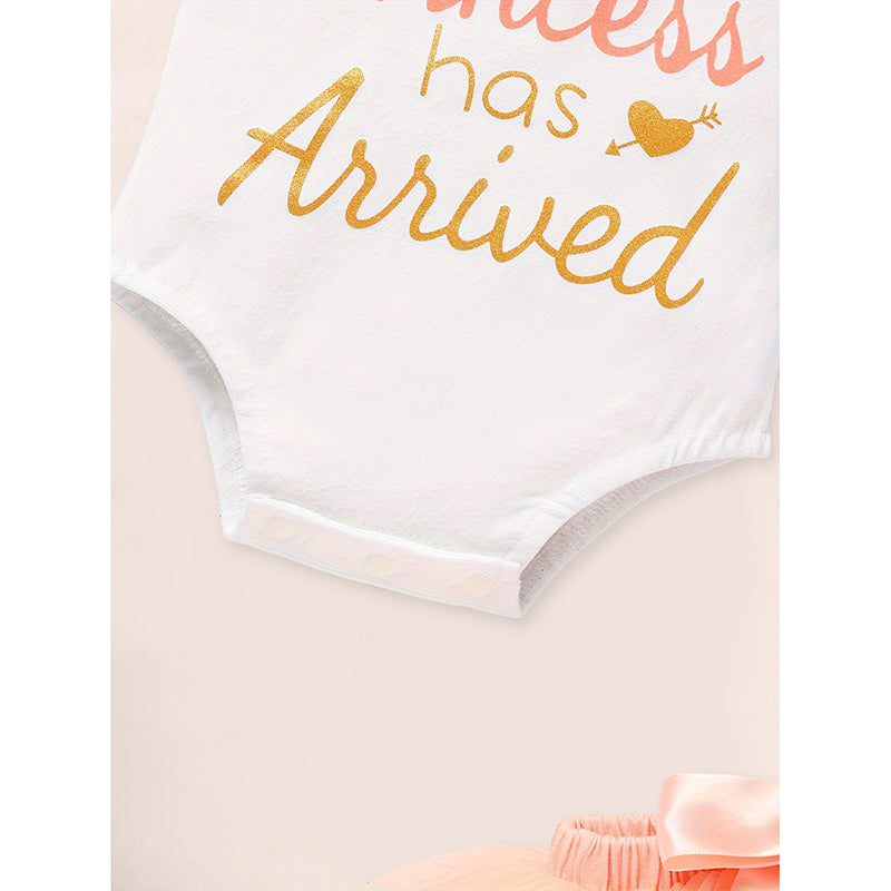 3PCS Baby Girl Outfits Infant Letter Print Romper & Tutu Skirt